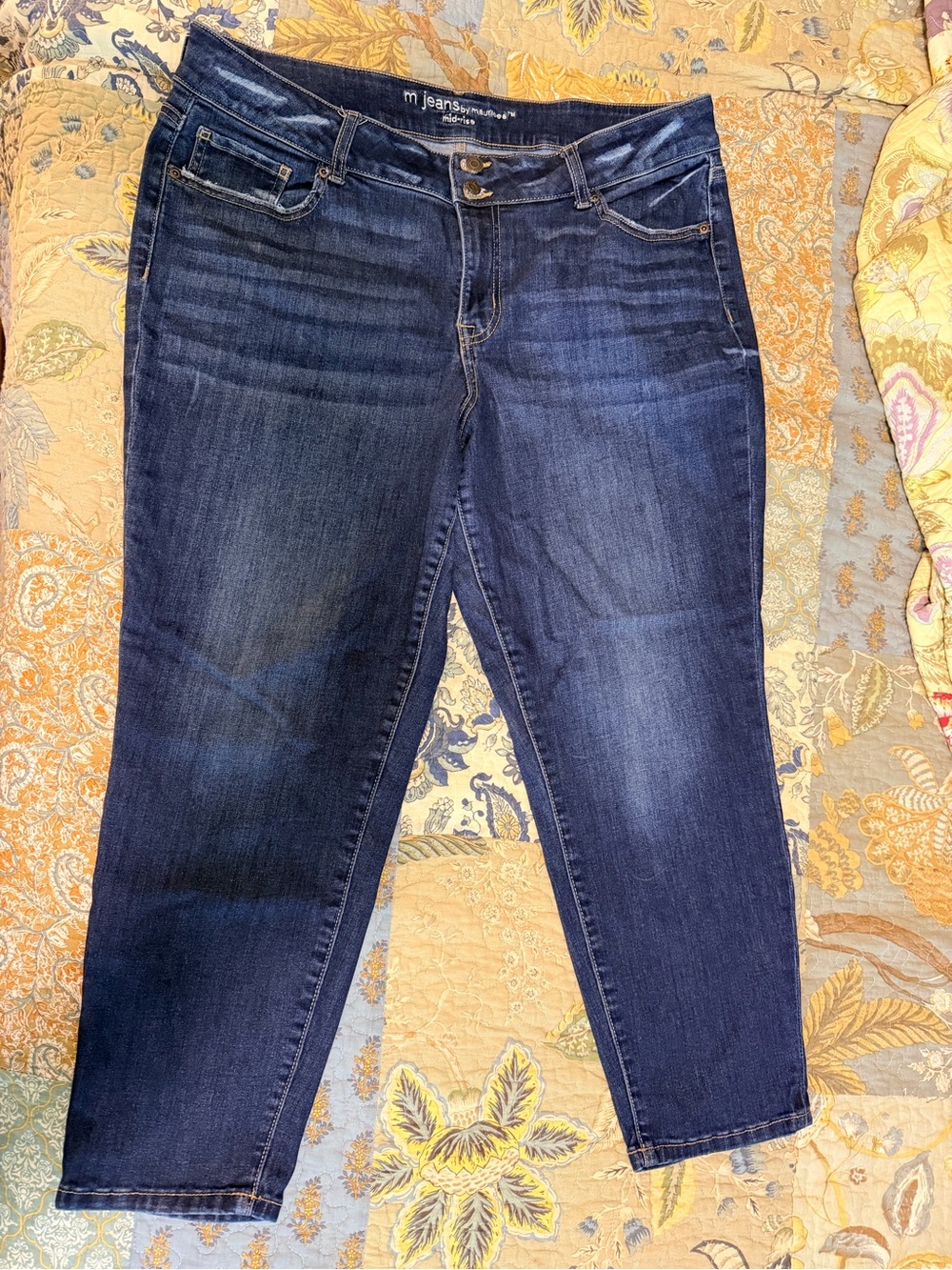 Maurices Dark Blue Cropped Slim Jeans
